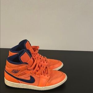 Nike Air Jordan Orange and Navy Sneakers